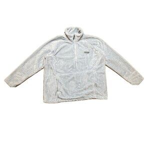 Columbia Turtleneck Fleece Pullover Womens XXL Light Blue Grey Warm Outdoor Cozy